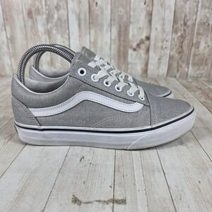 Vans Old Skool Glitter Metallic Silver Low Top Sneakers Women 7.5‎